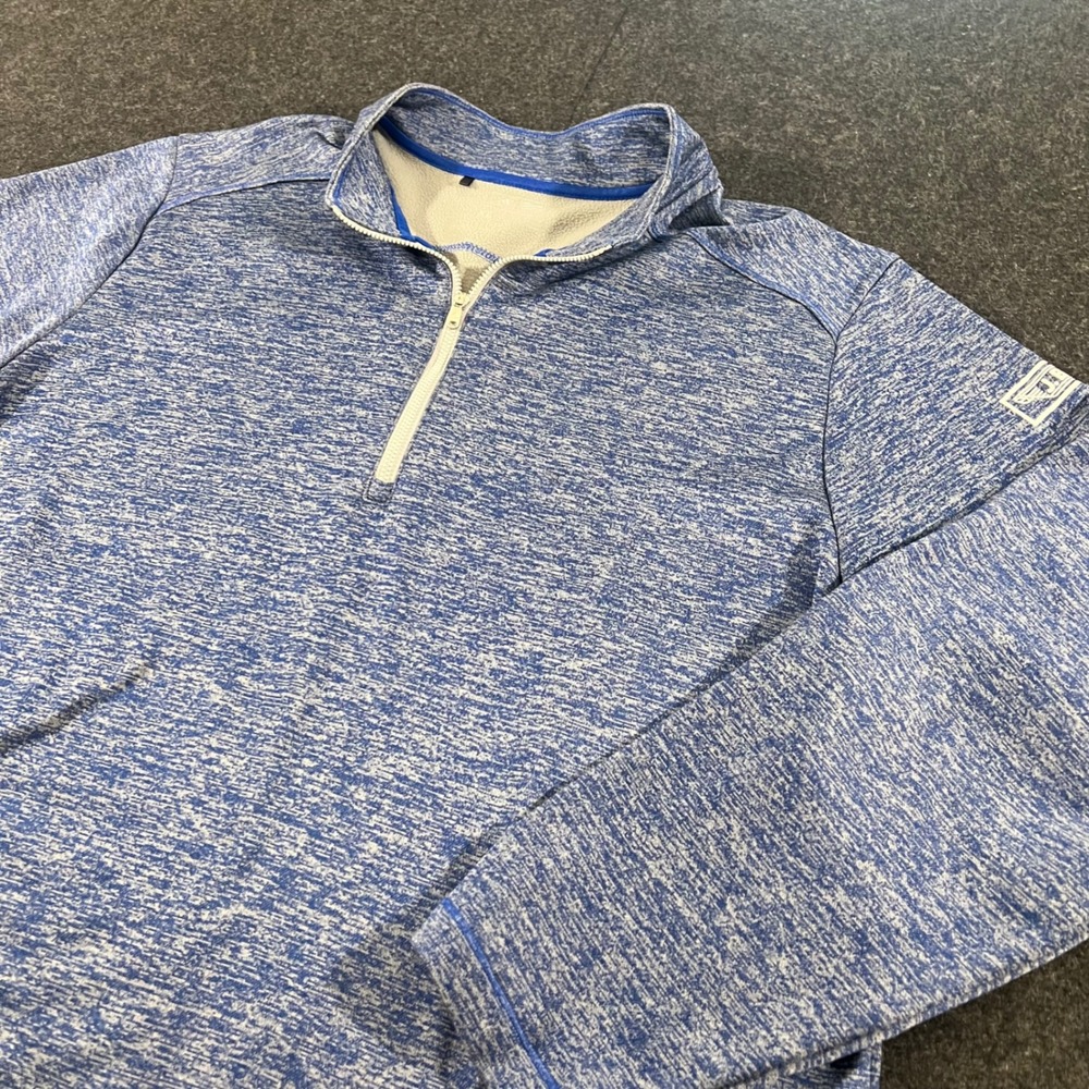 Adidas Golf Quarter Zip Pullover Mens XL Blue Heathered Performance Sweatshirt